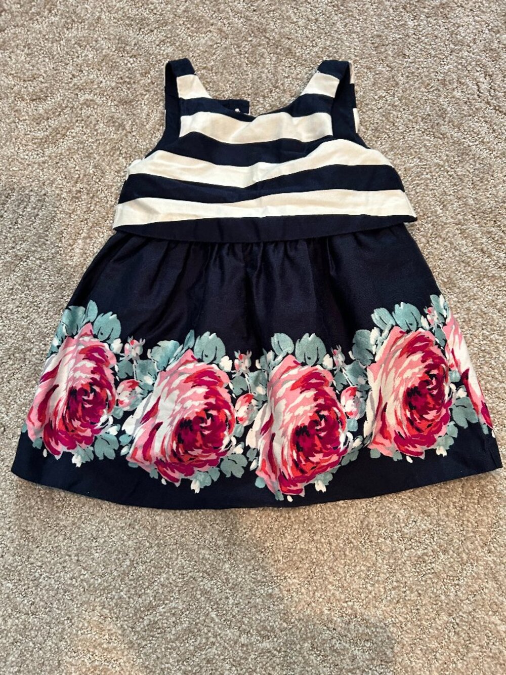 Janie and Jack, Satin Floral Dress, Size 6-12 months